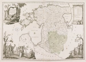 Allmän karta över Estland och Lettland. Atlas de la Livonie, 1798. av Ludwig August von Mellin