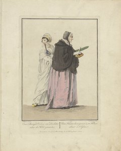 Mor och dotter på väg till kyrkan En medborgares hustru och dotter; gå till kyrkan / Une Femme bourgeoise & sa Fille, allant à l