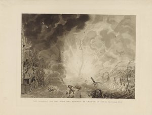 Katastrofen i Leiden, 1807 Hoppar skeppet med krut i Leijden den 12 januari 1807 (titel på objekt)
