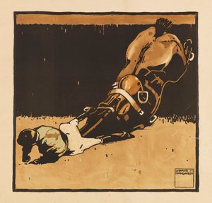 Från Portfolio Turf. Tolv hästkapplöpningsbilder, 1909. av Ludwig Hohlwein