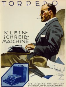 Torpedskrivmaskin av Ludwig Hohlwein