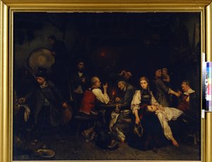 Lendemain de fete (morgon efter firandet). Målning av Ludwig Knaus (1829-1910)