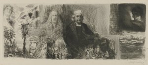 Verk av Rembrandt och Dürer i olika trycktekniker An die Schönheit (titel på objekt)