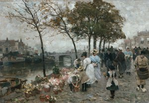Blomstermarknad vid kanalen