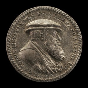 Karl V, 1500-1558, kung av Spanien 1516-1556, helige romerske kejsare 1519 [framsidan], 1542. av Ludwig Neufahrer