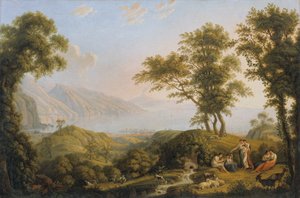 Södra landskapet med Vesuvius av Ludwig Philipp Strack