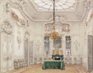 Interiörer av Vinterpalatset. Den gröna matsalen, 1852
