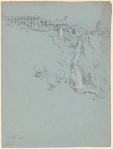 Vattenfallet i Tivoli med Maecenas villa av Ludwig Thiersch