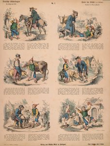 Hans i tur (efter bröderna Grimm), nr 213 från Muenchener Bilderbogen utgiven av Braun & Schneider, München, 1880 av Ludwig Voltz