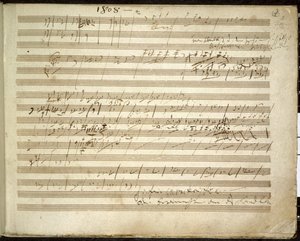Lägg till. 31766, f.2 Symfoni nr 6 i F-dur, op. 68 även känd som Pastoralsymfonin (bläck på papper) av Ludwig van Beethoven