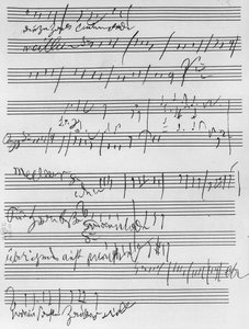 Handskriven musikmusik (bläck på papper)