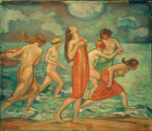 L. v. Hofmann, badande tjejer av Ludwig von Hofmann