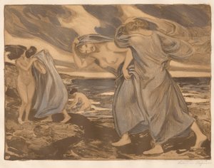 Flicka vid havet av Ludwig von Hofmann