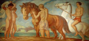 Ryttare vid havet av Ludwig von Hofmann