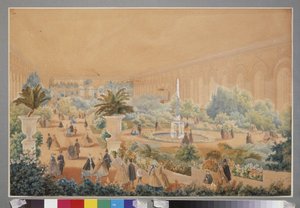 Blomsterutställning i Moskva-manegen. Verk av Luigi Premazzi (1814-1891), akvarell och gouache på papper av Luigi Premazzi