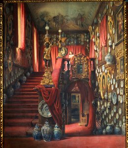 Trappan till baron Alexandre von Stieglitz (1814-1884) hus i Sankt Petersburg (Ryssland). Verk av Luigi Premazzi (1814-1891), akvarell på papper, cirka 1870. Italiensk konst