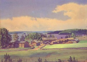 Norra landskapet (akvarell på papper) av Luigi Premazzi