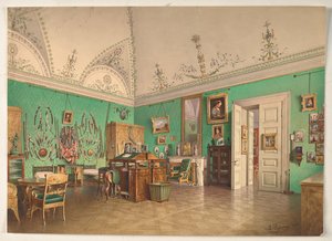 Interiör av storhertig Mikhail Nikolajevitjs arbetsrum i Sankt Petersburg av Luigi Premazzi