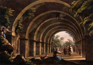 An Ancient Bath at Cacamo, in Caramania, från "Views in the Ottoman Empire", utgiven av Robert Bowyer (1758-1834) 1803 (färgad akvatint)