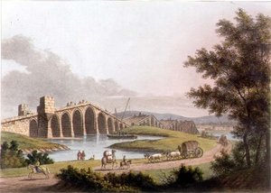 Ponte Grande i Rumänien, skylt 10 från "Views in the Ottoman Dominions", pub. av R. Bowyer