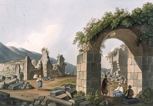 Ruins of the Baths at Ephesus, skylt 43 från "Views in the Ottoman Dominions", pub. av R. Bowyer