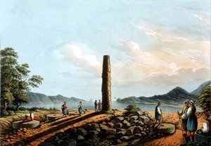 Ruinerna av Junotemplet på Samos, skylt 59 från "Views in the Ottoman Dominions", pub. av R. Bowyer