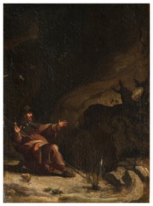 North Transept, San Roccos altare 1635, 45, Genovesino 1645, San Rocco besökt av mässorna i öknen, målad nedre höger