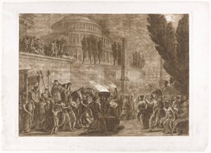 Procession vid forntida tempel av Luigi Ademollo
