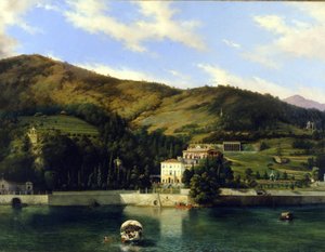 Villa vid Comosjön. Målning av Luigi Ashton av Luigi Ashton
