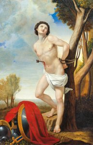 Martyrdom of St Sebastian, av Luigi Asioli (1817-77), olja på duk av Luigi Asioli