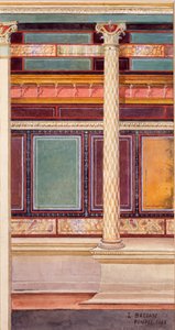 Fresk i arkitektonisk stil i cubiculum, Silverbröllopets hus, Pompeji, 1897