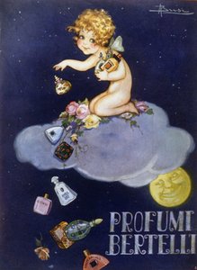 Reklam för Bertelli-dofter. Illustration av Brisi (Busi). av Luigi Busi