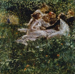 Allegory of Spring, av Luigi Conconi (1852-1917), olja på duk, 77x77 cm
