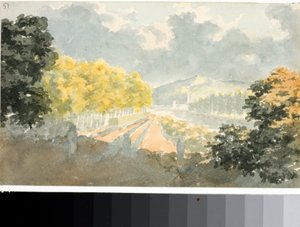 Landsbygd, Italien (akvarell, cirka 1825) av Luigi Garibbo