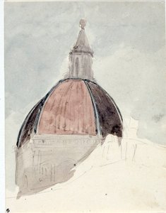 Kupol av kyrkan Santa Maria del Fiore, Florens (Akvarell