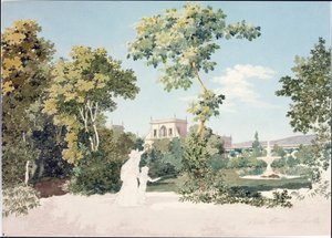 Utsikt över Villa Corsi a Sesto Fiorentino nära Florens (akvarell, ca 1825) av Luigi Garibbo