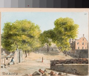 Utsikt över berget Cappuccini i Genua (akvarell, ca 1825) av Luigi Garibbo