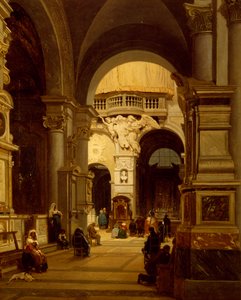 Santa Maria del Popolo-kyrkan i Rom, av Luigi Marchesi (1825-1862) av Luigi Marchesi