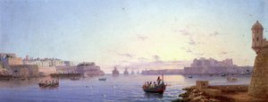 The Grand Harbour, Valletta (bräda) av Luigi Maria Galea