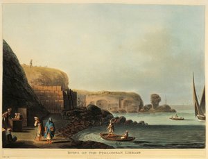 Egypten, Alexandria, ruinerna av Ptolemaios bibliotek av Luigi Mayer av Luigi Mayer