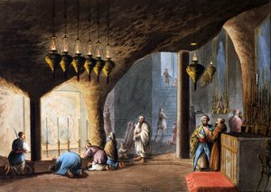 Födelsekyrkans grotta, Jerusalem av Luigi Mayer