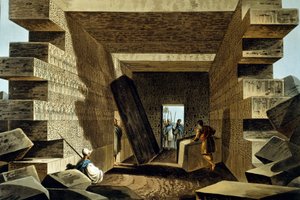 Interiör av Jupiters tempel av Luigi Mayer