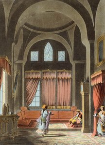 Interiör av ett harem i Kairo av Luigi Mayer