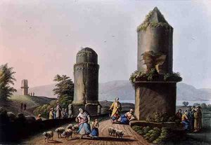 Monument nära Tortosa, i Syrien, från "Views in the Ottoman Dominions" av Luigi Mayer