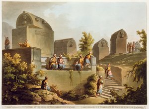 Sarkofager och gravar vid hamnens huvud i Cacamo, från "Views in the Ottoman Empire", utgiven av Robert Bowyer (1758-1834) 1803 (akvatint) av Luigi Mayer