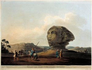 Sfinxhuvud i Egypten från Views in Egypt av Luigi Mayer, gravyr av Luigi Mayer