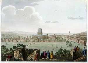 Salomons tempel (Moskén i Jerusalem) - i "" Utsikter i de ottomanska dominionerna, i Europa, i Asien och några av Medelhavsöarna""" från originalteckningarna tagna av Luigi Mayer, London av Luigi Mayer