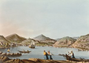 Den västra hamnen på ön Samos, skylt 60 från Views in the Ottoman Dominions, pub. av R. Bowyer, 1810 (akvatint)