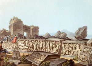 Ruinerna av Efesos i Turkiet, illustration av Luigi Mayer av Luigi Mayer