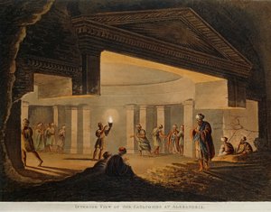 Vy över katakomberna i Alexandria (Egypten) från Views in Egypt av Luigi Mayer, gravyr av Luigi Mayer